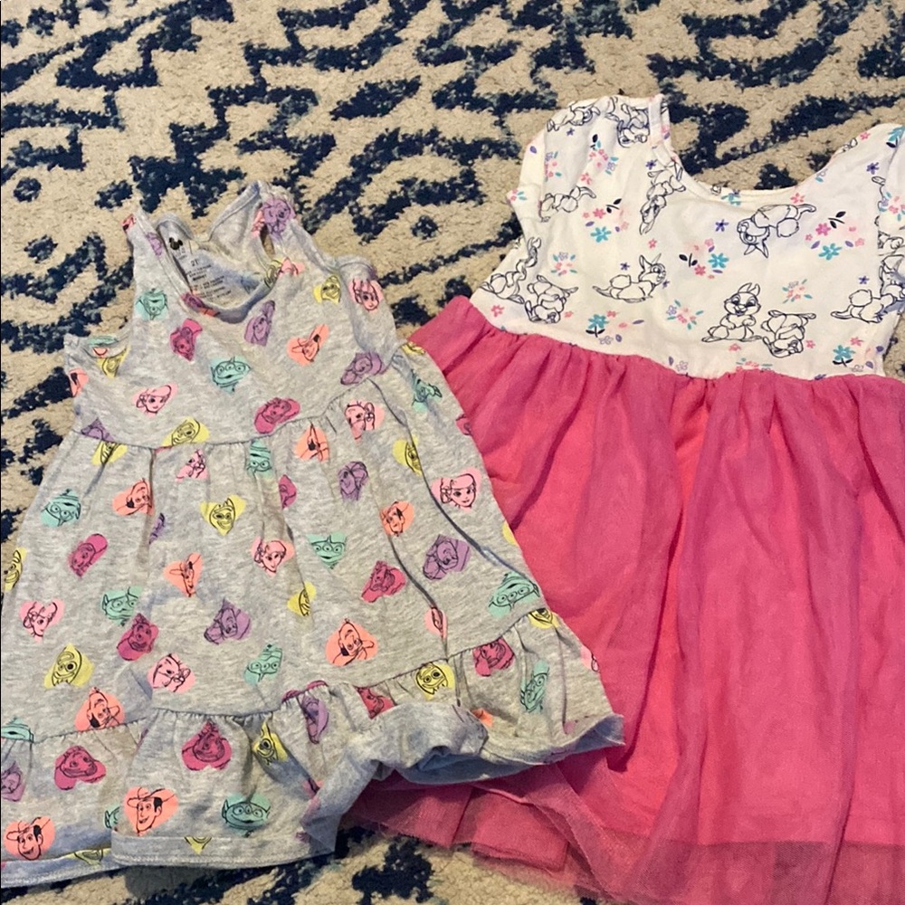Adorable Kids' Dresses Set in Gray and Pink